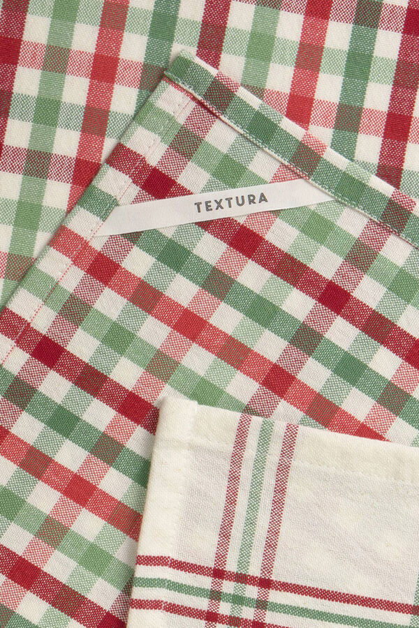 Textura Set de trapos de algod&oacute;n hilo tintado rojo