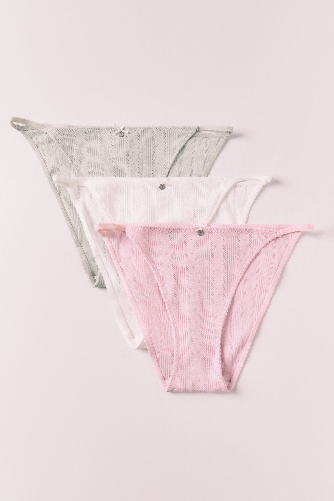 Women'secret Zestaw 3 fig klasycznych bawełnianych pointelle mix kolor&oacute;w