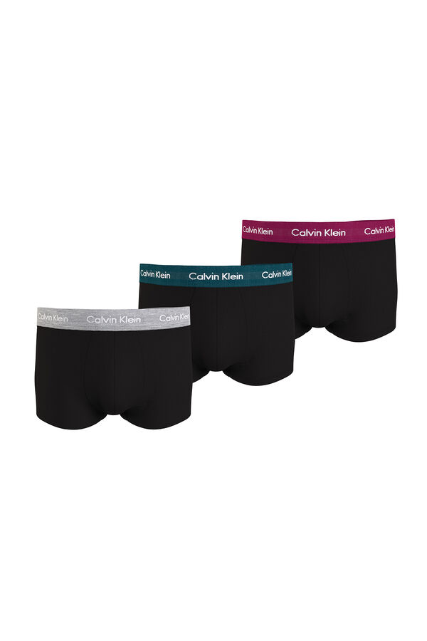 Womensecret Pack of 3 low-rise boxers - Cotton Stretch Crna
