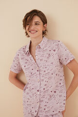 Womensecret Pyjama chemise 100 % coton rose cœurs rose