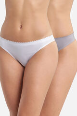DIM Pack of 2 cotton thongs from the Body Touch Cotton range  multicolour