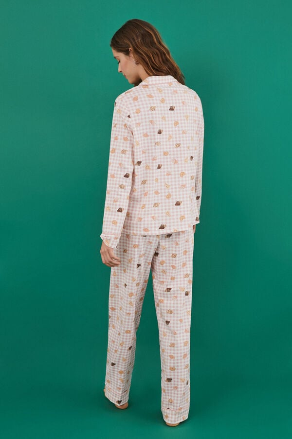 Womensecret Pyjama chemise 100 % coton Manolo Bakes rose