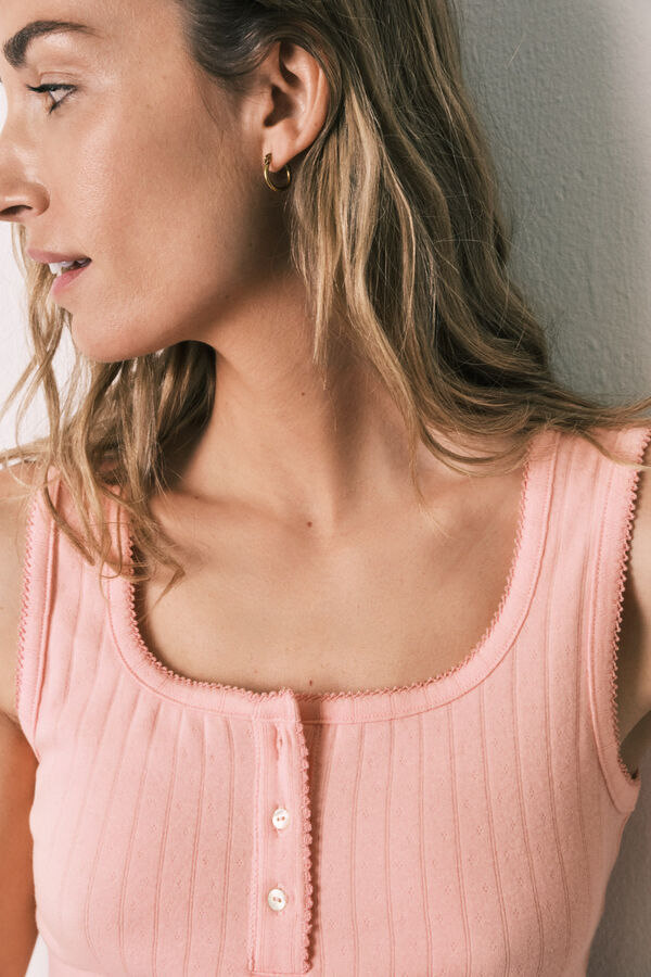 Women'secret Pyjama court &agrave; bretelles en coton orange rouge