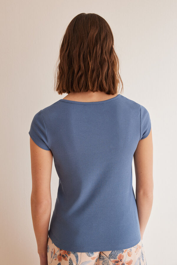 Womensecret Camiseta algodón azul azul