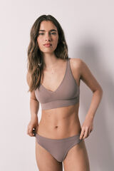 Women'secret Brown seamless thong nude