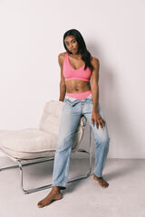 Women'secret Koralni jednobojni halter top jednostavnog kroja Koralna