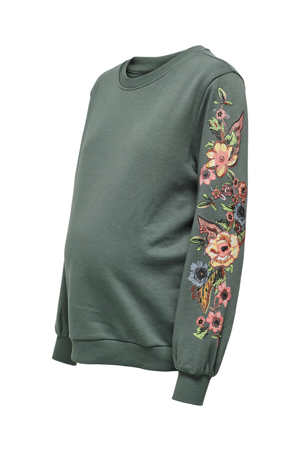 Womensecret Embroidered maternity sweatshirt Grün