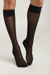 DIM Fantasy Style fishnet mini-stockings with trim Crna