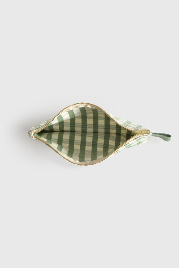 Textura Neceser cuadrito vichy verde