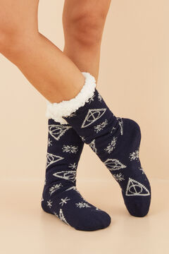 Womensecret Harry Potter tricot and faux shearling socks blue