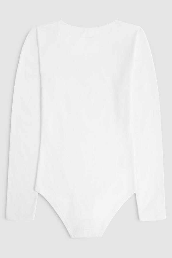 Cotonella Body de gola redonda e manga comprida branco branco