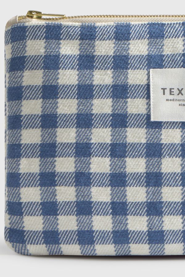 Textura Neceser cuadrito vichy azul