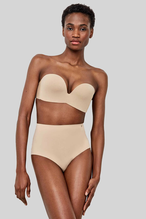 Gisela Removable extreme neckline bra Nude
