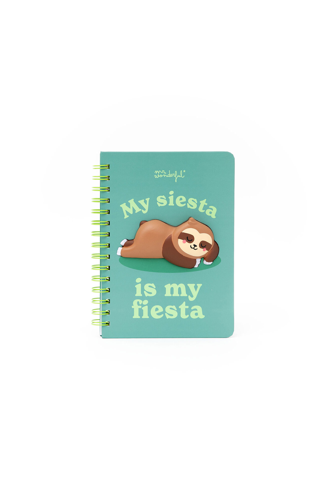 Mr. Wonderful Libreta A5 3D squishy perezoso - My siesta is my fiesta