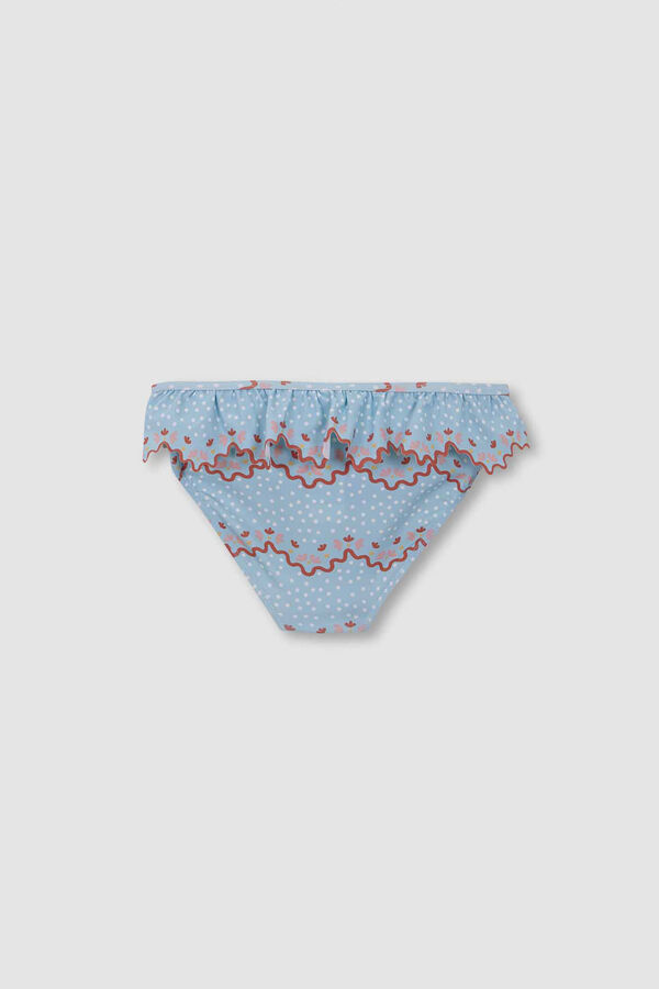 Womensecret Light blue wave print bikini bottoms bleu