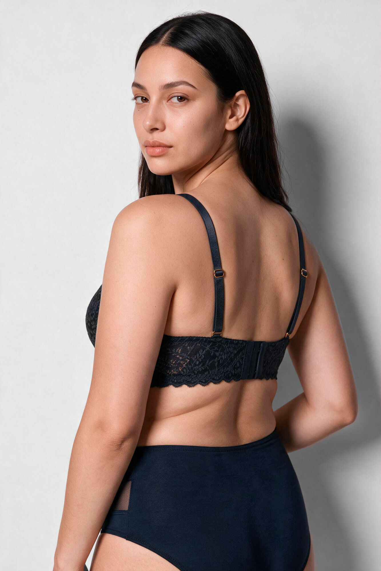 Women'secret Black lace padded balconette bra BEAUTIFUL