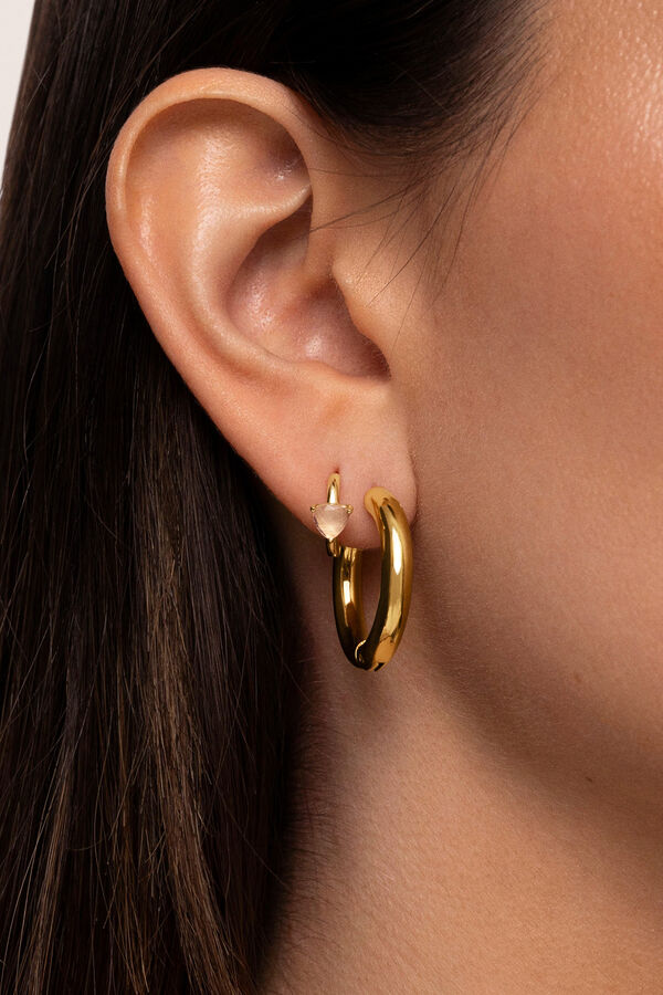 Womensecret Single Rosey gold-plated silver hoop earring Žuta