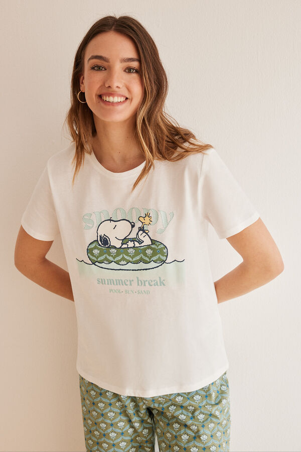 Womensecret Snoopy 100% cotton Capri pyjamas Bež