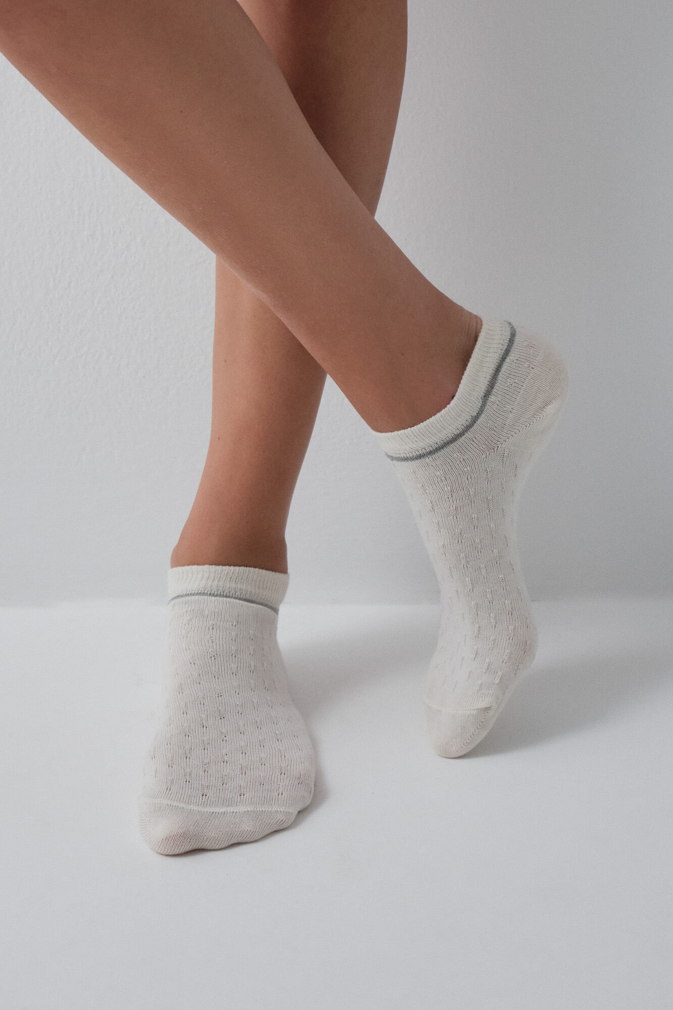 Women'secret Brown lurex 3-pack ankle socks