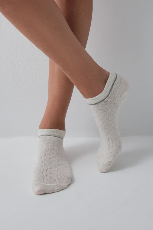 Women'secret Brown lurex 3-pack ankle socks green