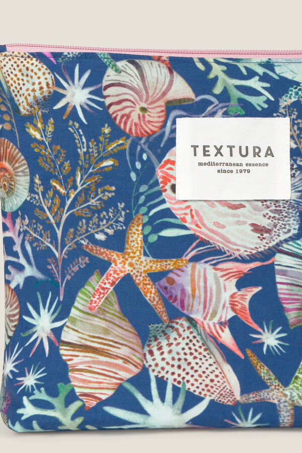 Textura Neceser de playa print marino azul