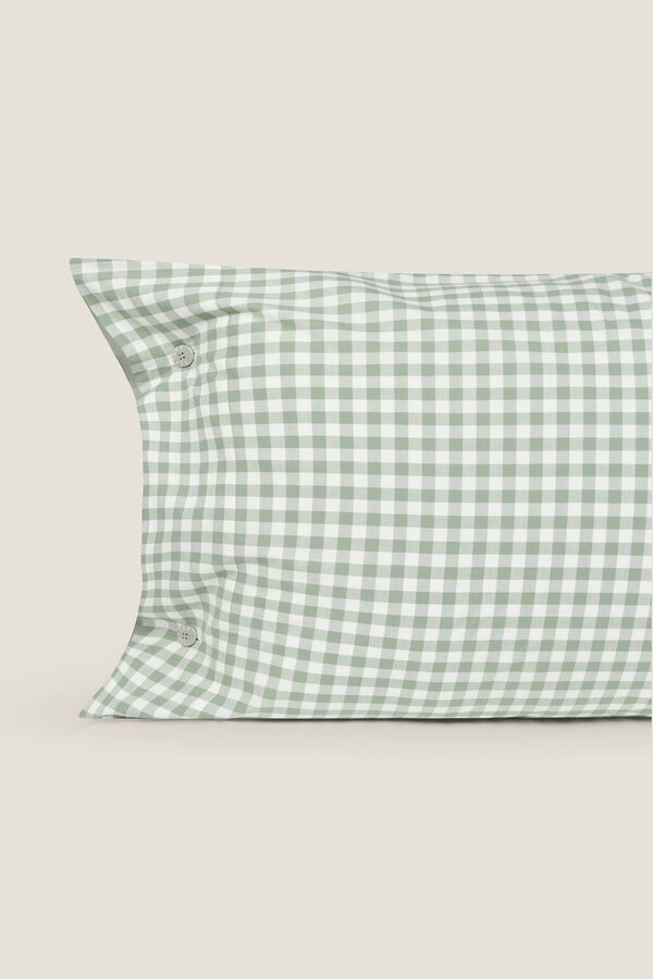 Womensecret Gingham checked pillowcase 45 x 160 cm. zöld