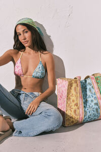 Women'secret Multicoloured triangle print bikini top