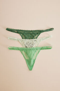 Womensecret 3-pack tangas with lace green