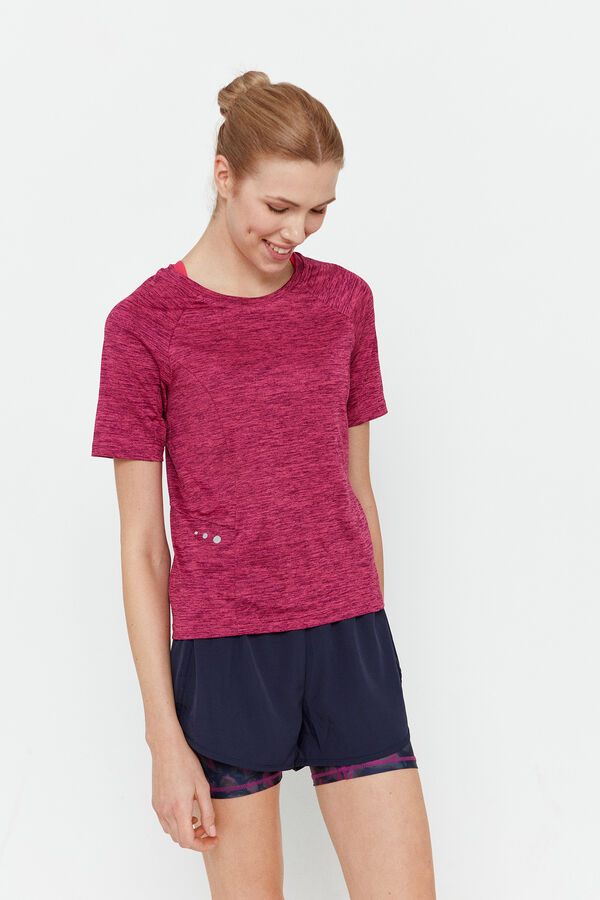 Womensecret Slim-fit short-sleeved sports T-shirt rose