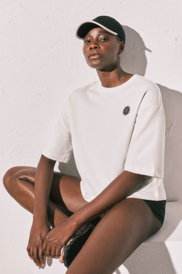 Women'secret Casquette brod&eacute;e en coton noire noir