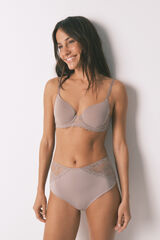 Women'secret Grey high-waisted shaping panty  mink