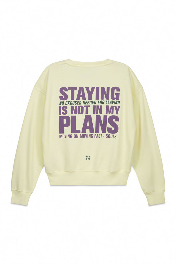 HI&BYE Žuti pamučni kratak jednobojan duks Žuta