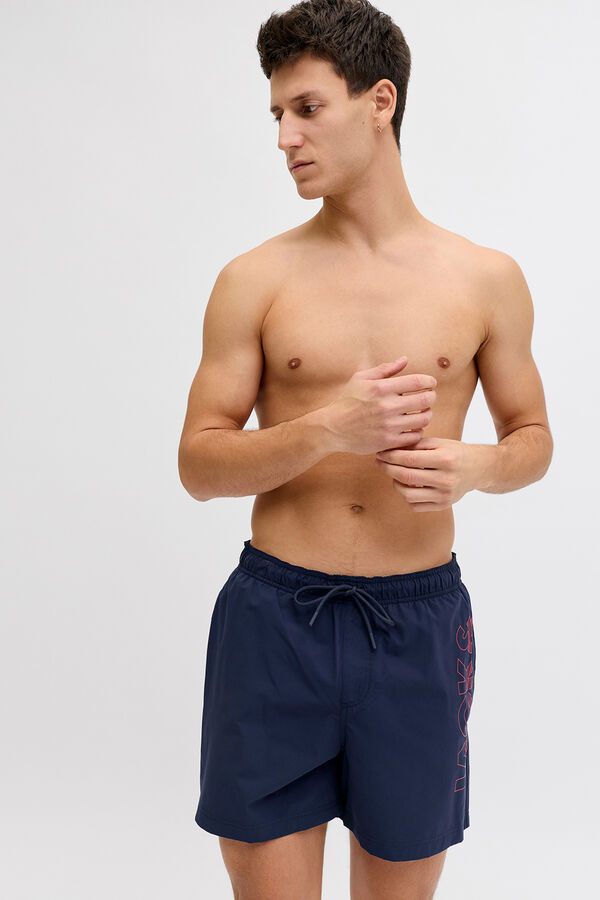 Jack & Jones Contrast logo detail swimwear blue