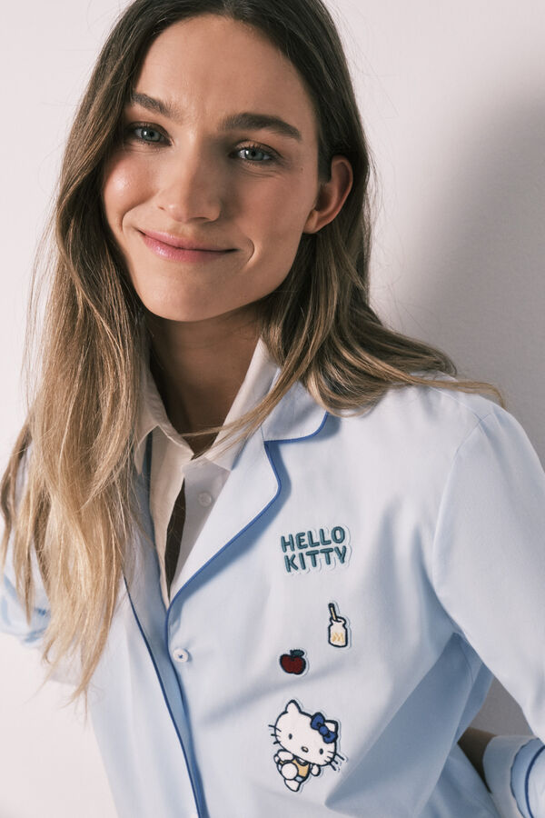 Women'secret Blue cotton classic pyjamas HELLO KITTY blue