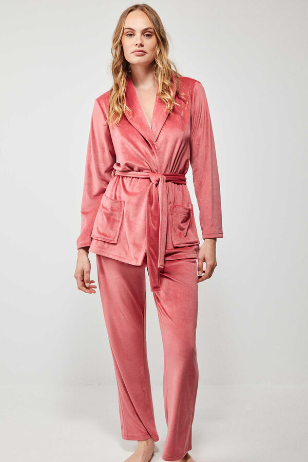 Gisela Long fleece pyjamas pink