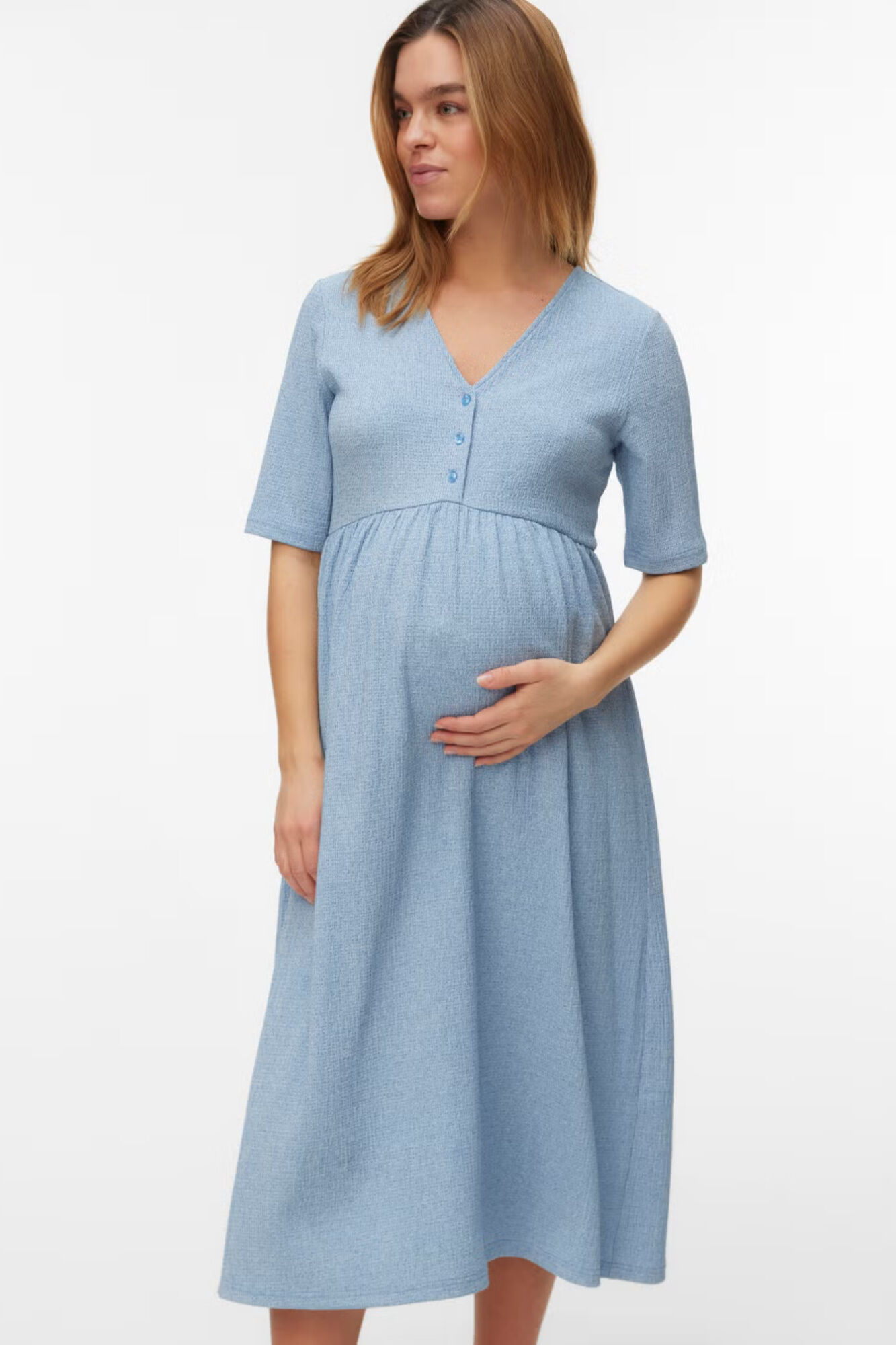 Mamalicious Maternity Midi-Kleid mit V-Ausschnitt