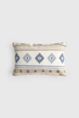 Textura Geometric design yarn-dyed cushion case grey