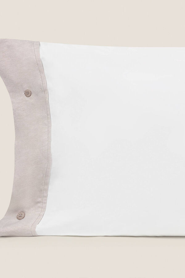 Womensecret Capa almofada algodão combinação tecidos. Cama 135-140 cm. branco