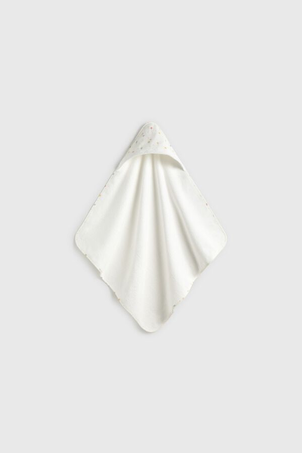 Textura Balloon print hooded towel white