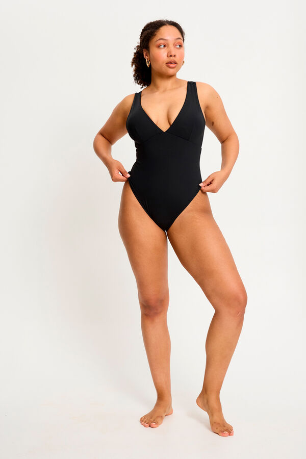 Modibodi V- neck menstrual swimsuit black