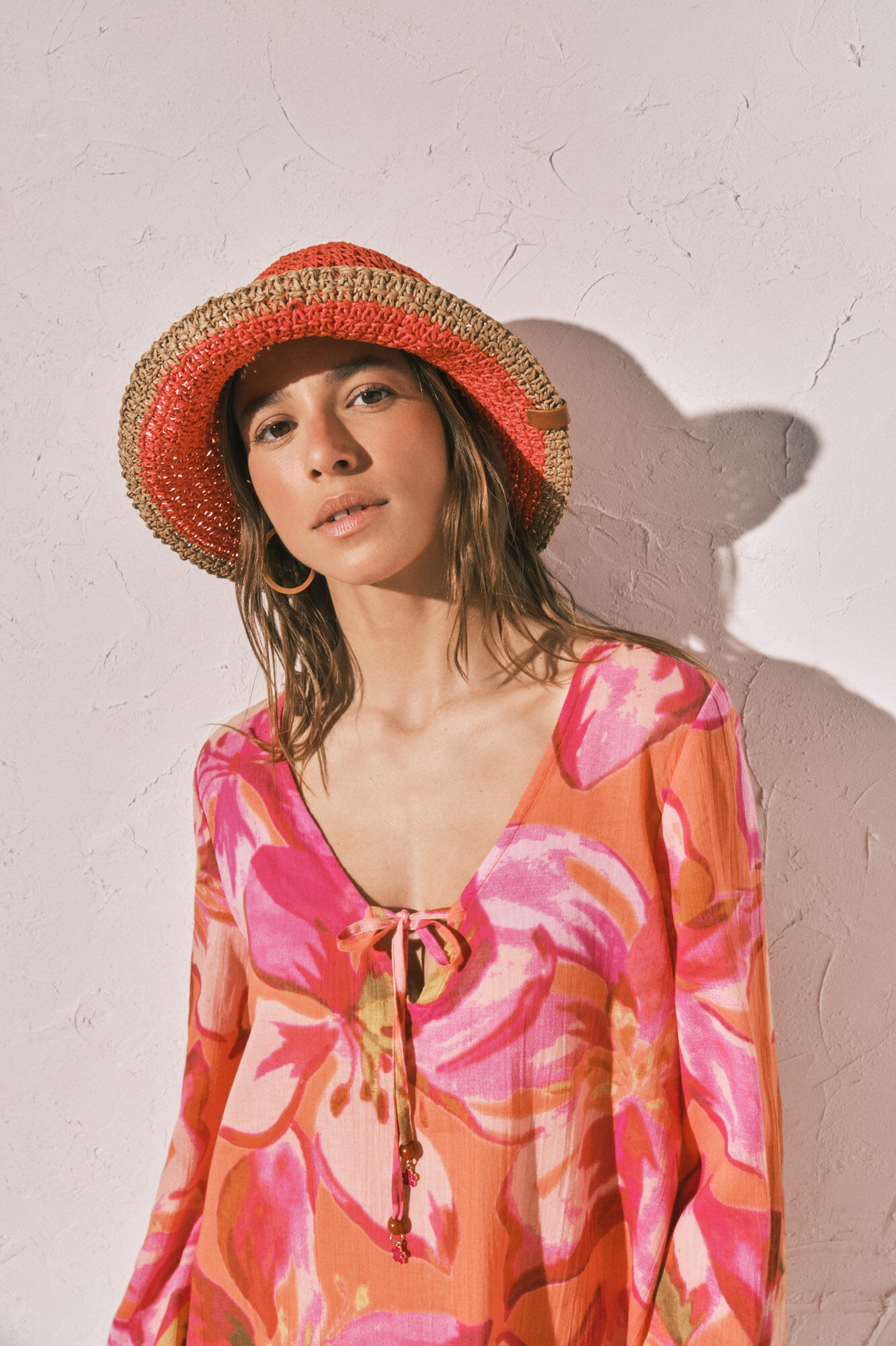 Women'secret Two-tone raffia bucket hat