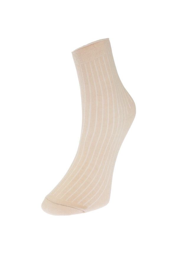 Trendyol Pack 3 calcetines cortos jacquard multicolor marr&oacute;n