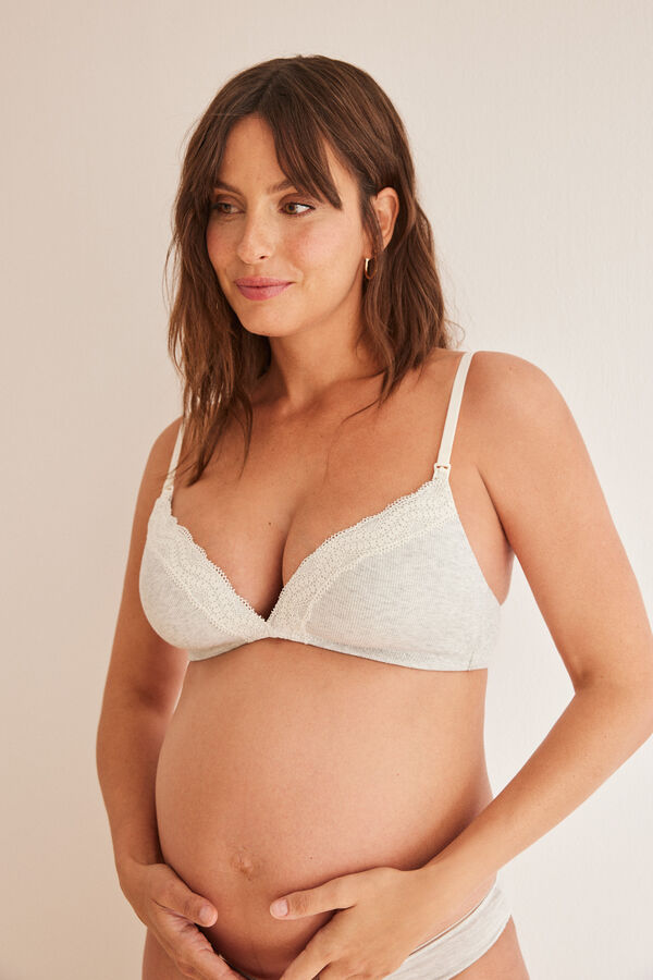 Womensecret CHARMING Soutien-gorge allaitement "maternity" triangle gris gris