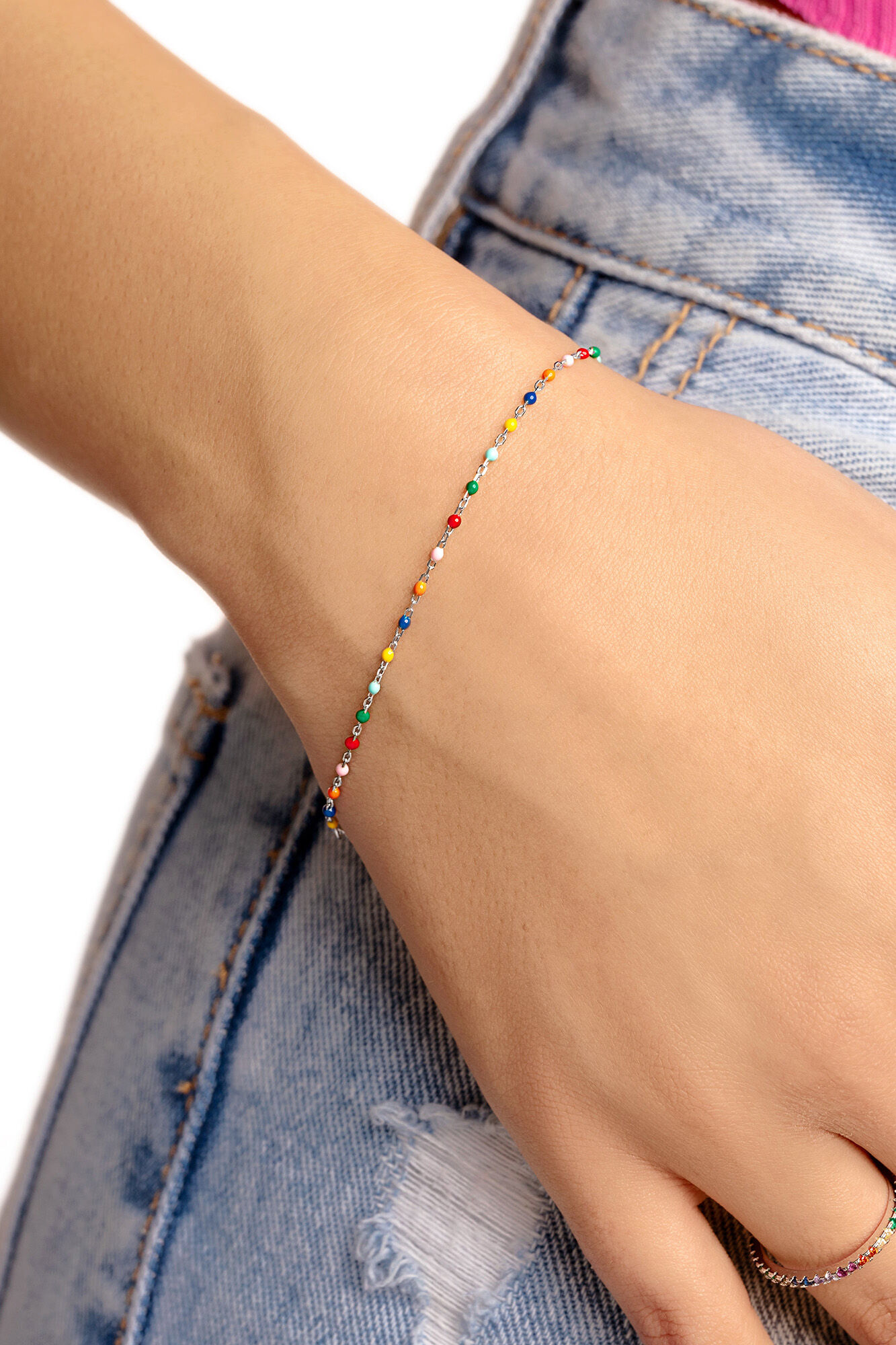 Singularu Pulsera Dots Colors Enamel Plata
