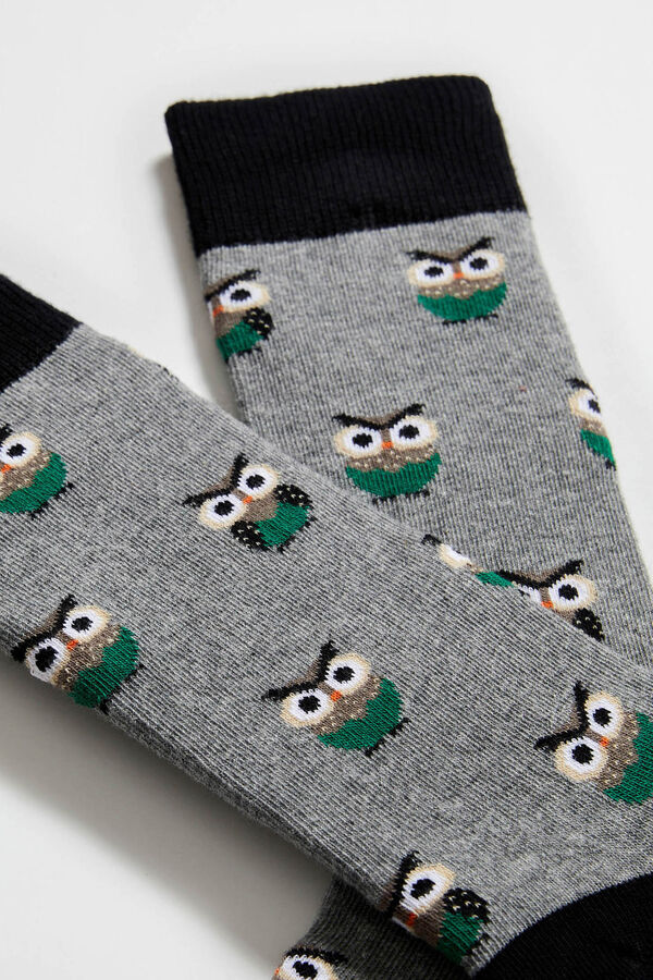 Besocks Owl high socks BESOCKS grey