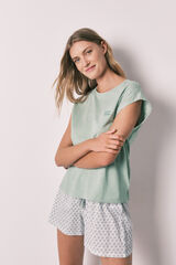 Women'secret Green printed cotton short pyjamas green