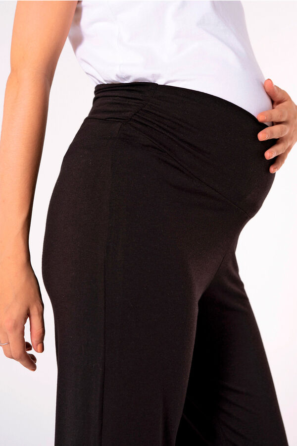 Womensecret Basic knit wide maternity trouser Crna