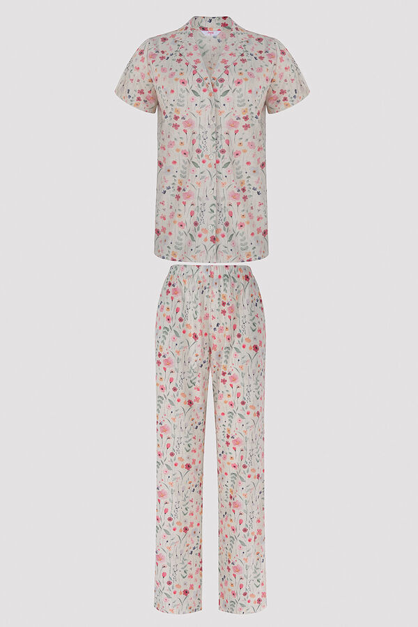 Womensecret Spring Flowers Shirt Pants Pajama Set rávasalt mintás