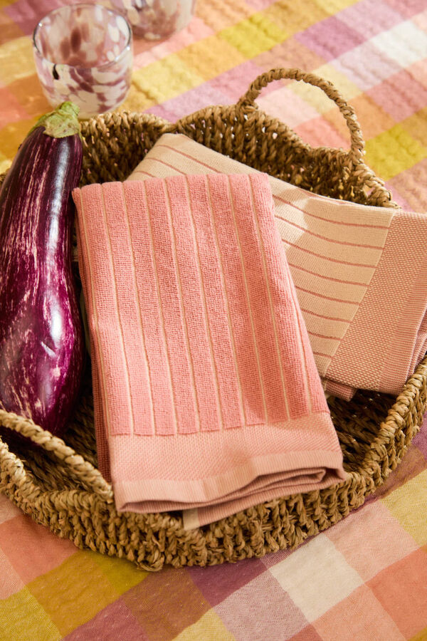 Calma House Set de 2 trapos de cocina de rizo rosa Lisboa 50x50 rosa