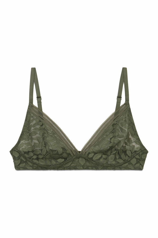 Women'secret Khaki lace NATURAL triangle bra beige